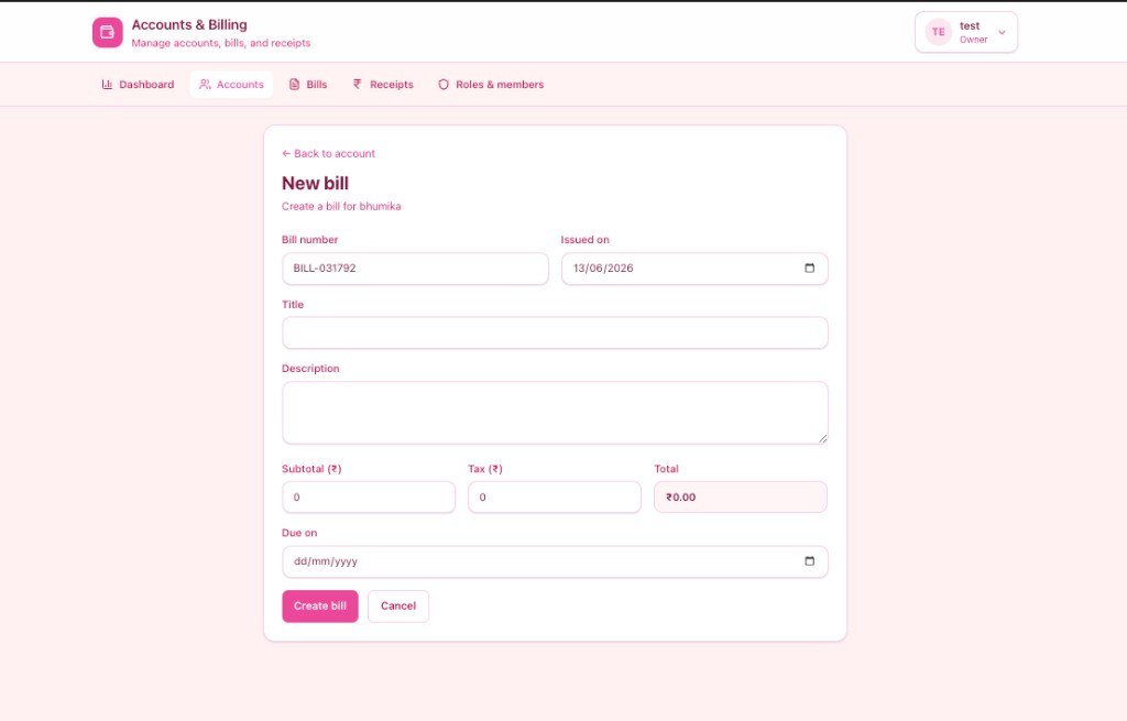 Create a new bill